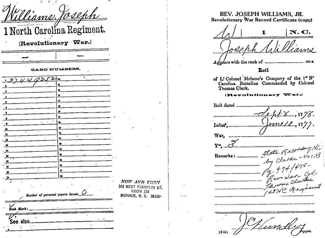Joseph Williams document
